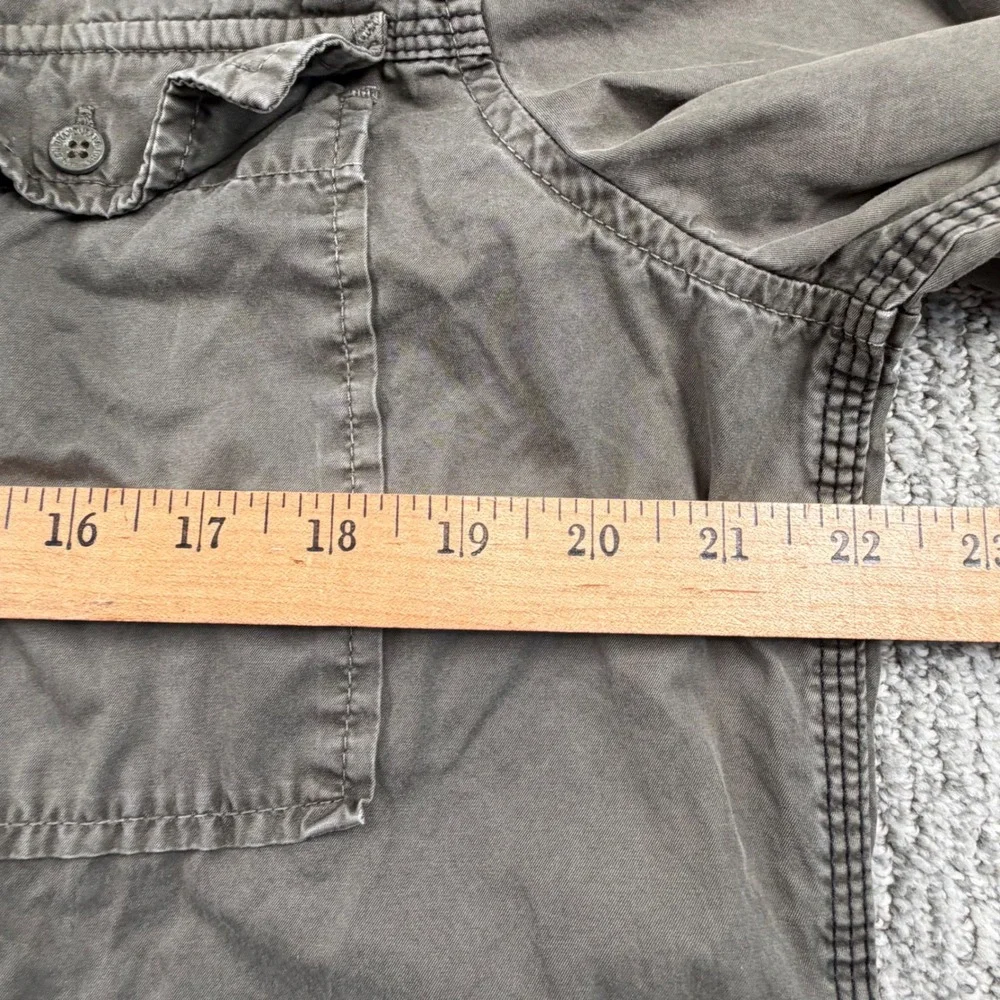 True Religion Button Down Shirt Men L Gray Regular Fit Long Sleeve Cotton Pocket